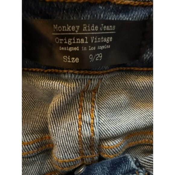 Monkey Ride Jeans Original Vintage Cropped Distressed Skinny Fit Size 9/29 - Picture 3 of 10